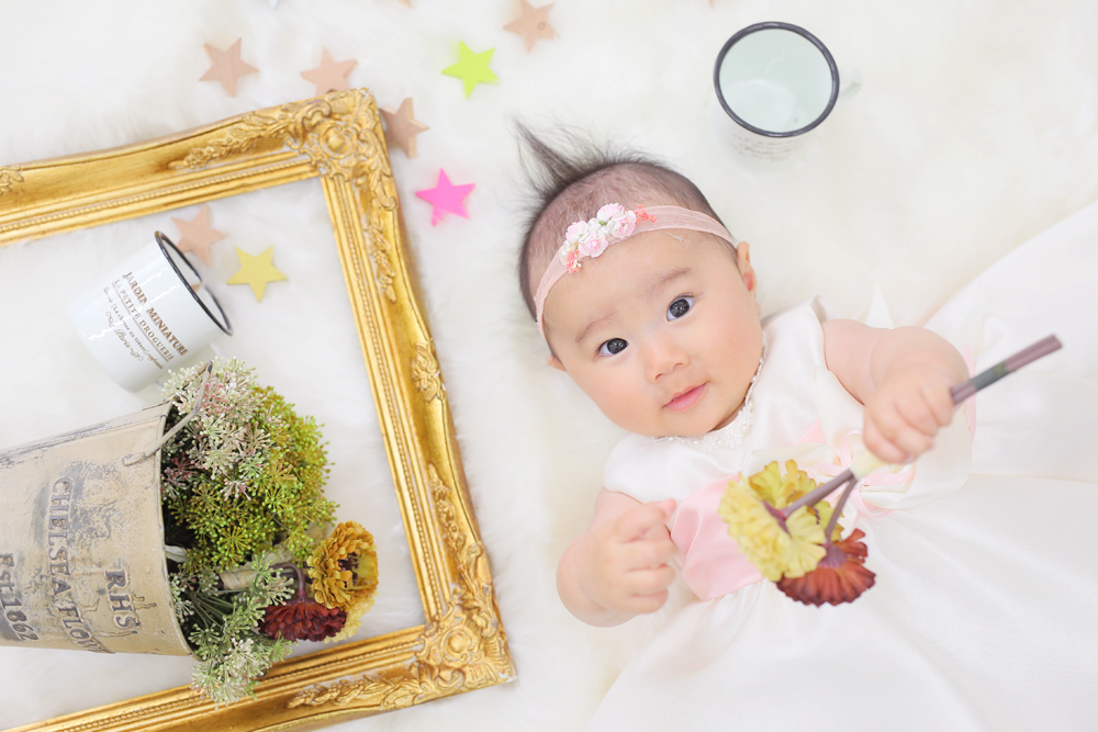 ハーフバースデー記念の女の子 大濠店 スタジオマルシェ